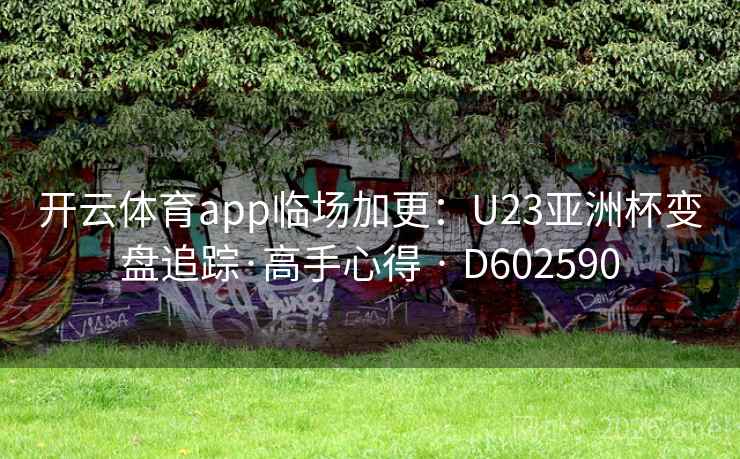 开云体育app临场加更：U23亚洲杯变盘追踪·高手心得 · D602590  第2张