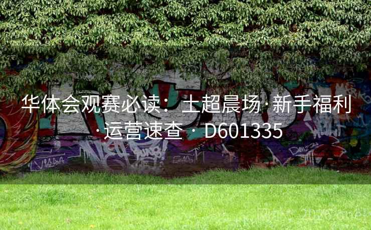 华体会观赛必读：土超晨场·新手福利·运营速查 · D601335  第2张
